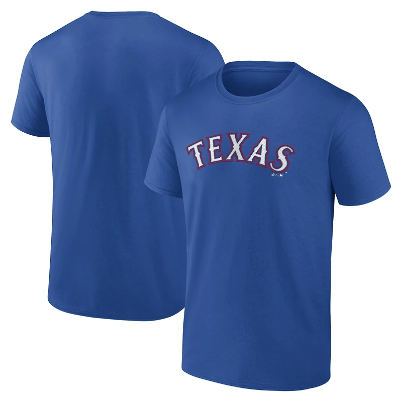 Men's Logo Athletic Royal Texas Rangers Wordmark T-Shirt