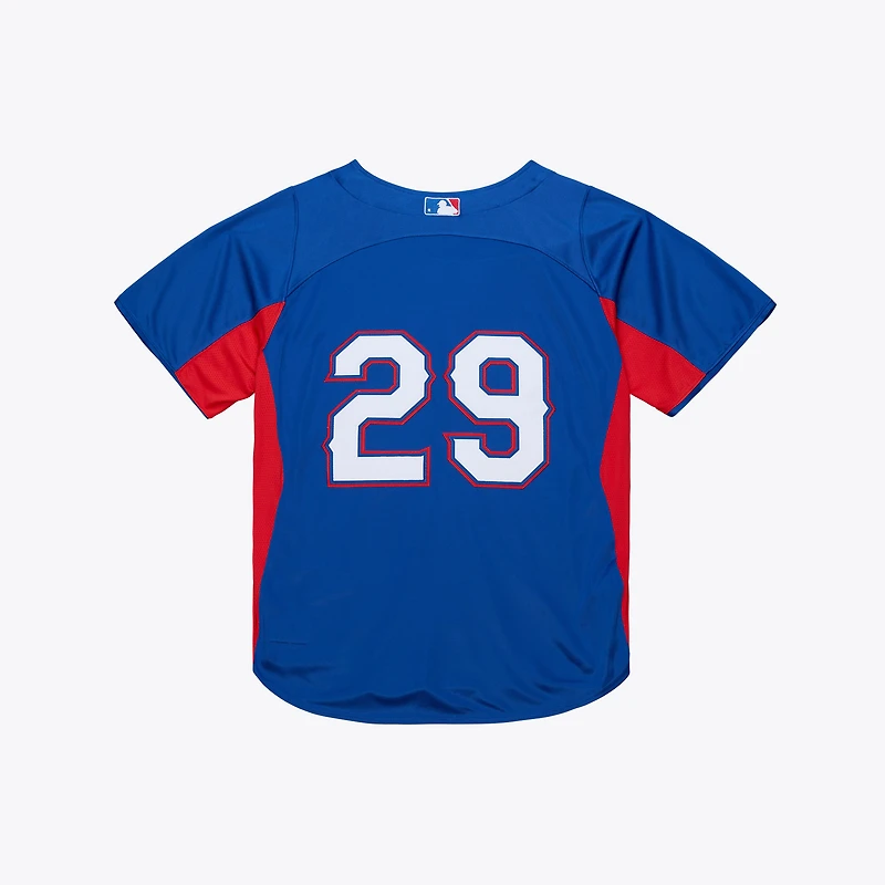 Men's Mitchell & Ness Adrian Beltre Royal Texas Rangers Cooperstown Mesh Batting Practice Button-Up Jersey