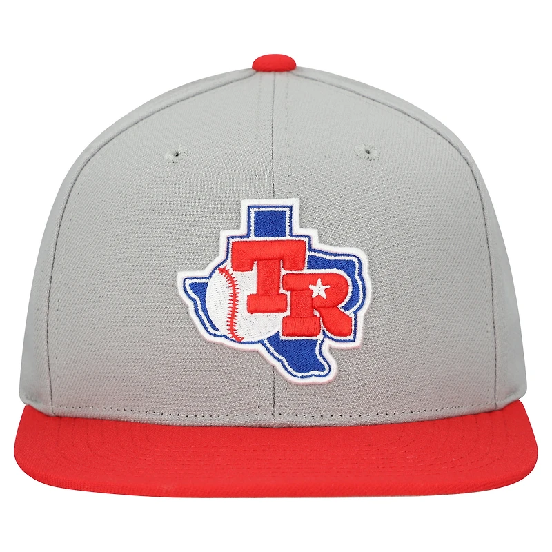 Casquette snapback basique Mitchell & Ness grise Texas Rangers Cooperstown Collection pour homme