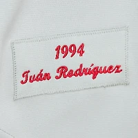 Mitchell & Ness Ivan Rodriguez gris Texas Rangers 1994 Cooperstown Collection authentique maillot foncé pour hommes