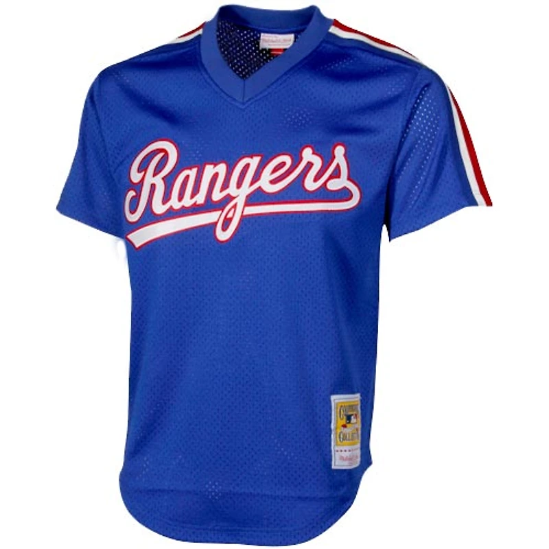 Mitchell & Ness Nolan Ryan Royal Texas Rangers 1989 Authentique Cooperstown Collection Maillot d'entraînement au bâton en maille pour hommes