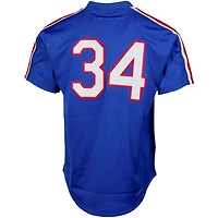 Mitchell & Ness Nolan Ryan Royal Texas Rangers 1989 Authentique Cooperstown Collection Maillot d'entraînement au bâton en maille pour hommes
