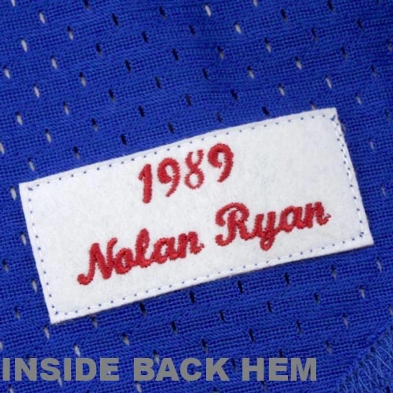 Mitchell & Ness Nolan Ryan Royal Texas Rangers 1989 Authentique Cooperstown Collection Maillot d'entraînement au bâton en maille pour hommes