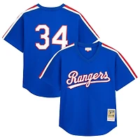 Men's Mitchell & Ness Nolan Ryan Royal Texas Rangers Big Tall Cooperstown Mesh Batting Practice Jersey