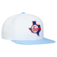 Casquette snapback basique Mitchell & Ness blanche Texas Rangers Cooperstown Collection pour homme
