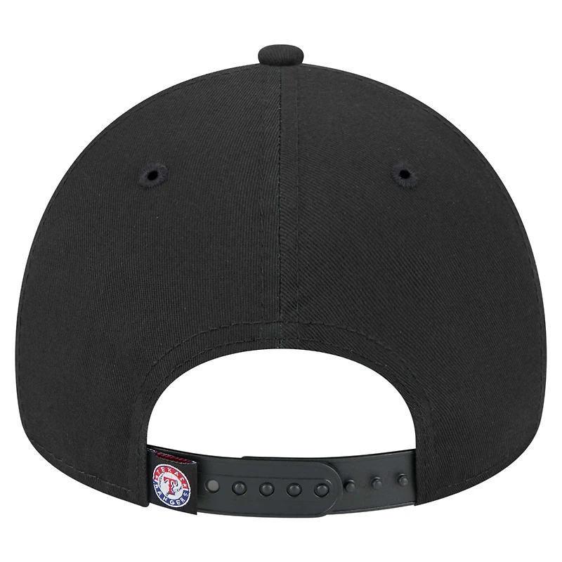 Casquette ajustable Texas Rangers 9FORTY A-Frame noire New Era pour homme