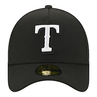 Men's New Era  Black Texas Rangers A-Frame 59FORTY Fitted Hat