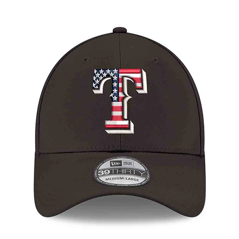 Men's New Era Black Texas Rangers America 250 39THIRTY Flex Hat