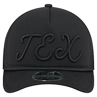 Casquette camionneur ajustable noire Texas Rangers City Initial 9FORTY pour homme de New Era
