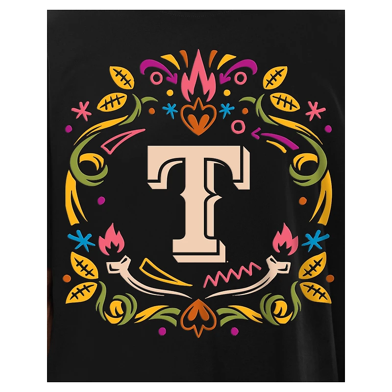 Men's New Era Black Texas Rangers Día de los Muertos T-Shirt
