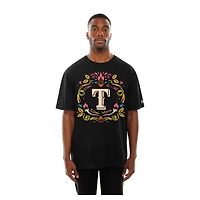 T-shirt noir New Era Texas Rangers Día de los Muertos pour hommes