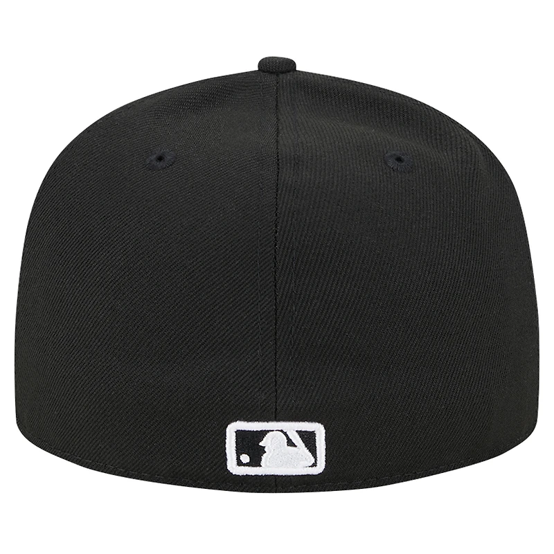 Men's New Era Black Texas Rangers Logo 59FIFTY Fitted Hat