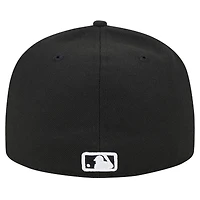 Men's New Era Black Texas Rangers Logo 59FIFTY Fitted Hat