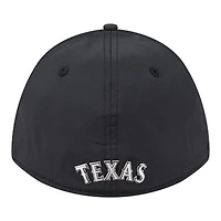 Casquette New Era noire pour homme Texas Rangers métallisée 39THIRTY M-Crown Flex
