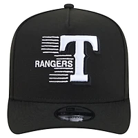Men's New Era  Black Texas Rangers Motion A-Frame 9FIFTY Snapback Hat