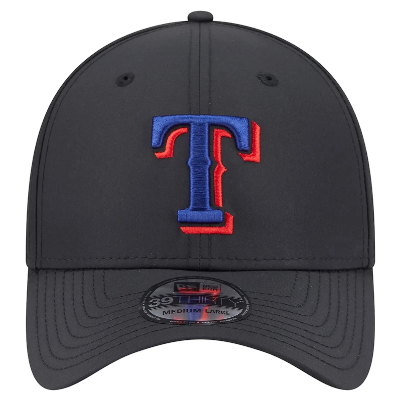 Men's New Era Black Texas Rangers Night 39THIRTY Flex Hat