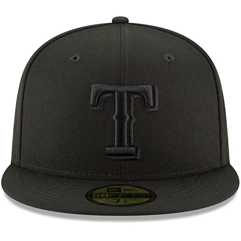 Men's New Era Black Texas Rangers Primary Logo Basic 59FIFTY Fitted Hat