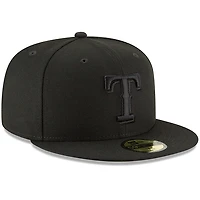 Men's New Era Black Texas Rangers Primary Logo Basic 59FIFTY Fitted Hat