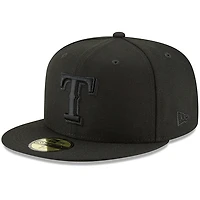 Casquette ajustée New Era 59FIFTY Basic pour homme, logo principal des Texas Rangers, noire