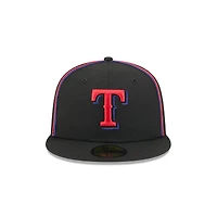 Casquette ajustée 59FIFTY Texas Rangers noire New Era pour homme