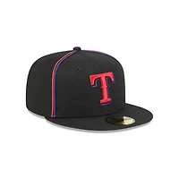 Men's New Era Black Texas Rangers Soutache 59FIFTY Fitted Hat
