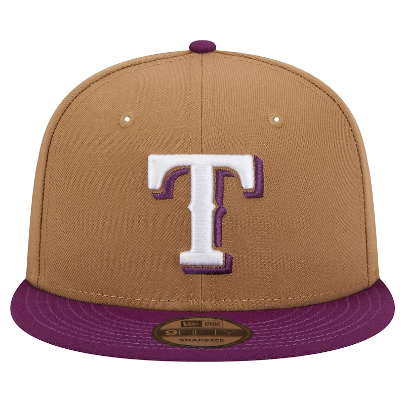 Men's New Era Brown/Purple Texas Rangers Color Pack Two-Tone 9FIFTY Snapback Hat