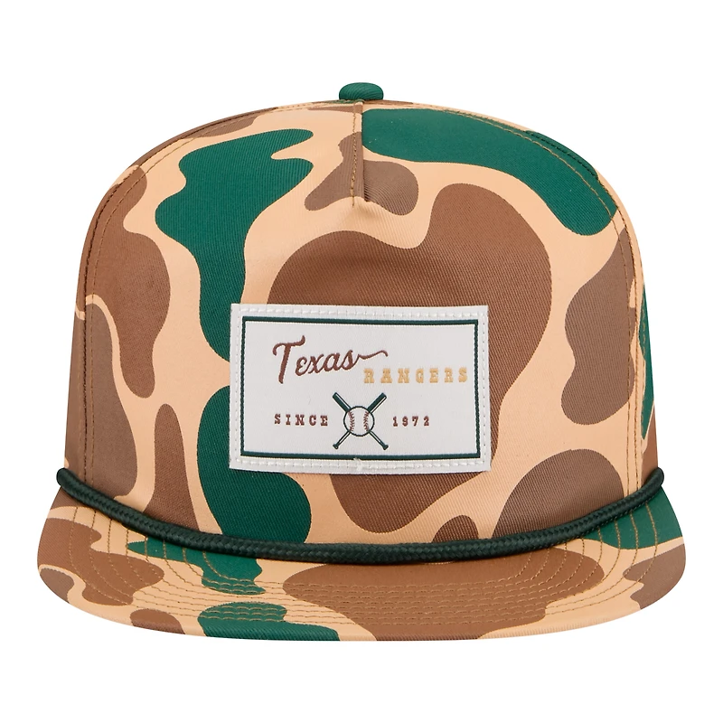 Casquette ajustable New Era Camo Texas Rangers Duck 19TWENTY pour homme