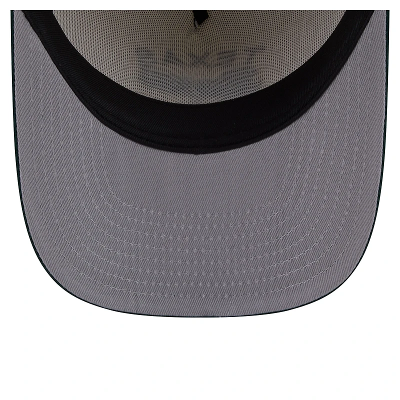 Men's New Era  Cream/Dark Green Texas Rangers Chrome A-Frame 9FIFTY Snapback Hat