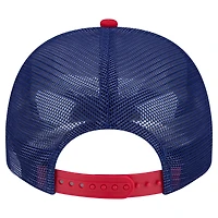 Casquette snapback A-Frame 9FIFTY Trucker pour homme New Era crème/bleu royal Texas Rangers Banner