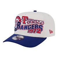 Men's New Era  Cream/Royal Texas Rangers Classic A-Frame 9FIFTY Snapback Hat