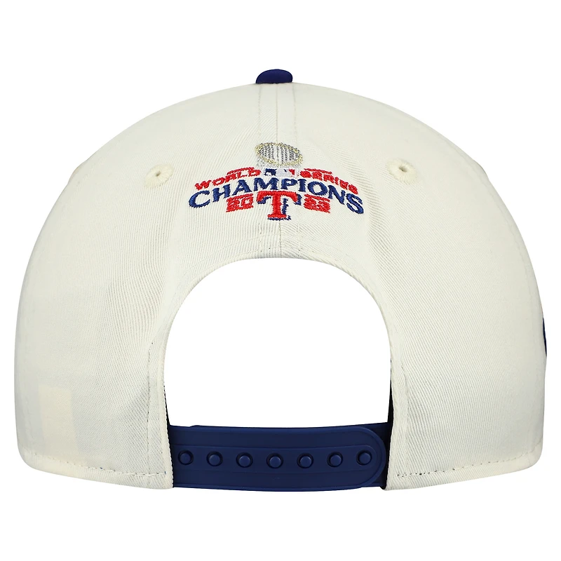 Men's New Era Cream/Royal Texas Rangers World Series 9FORTY M-Crown A-Frame Adjustable Hat