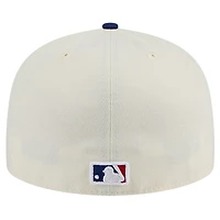 Casquette ajustée New Era 59FIFTY Texas Rangers pour homme, couleur crème, chromée