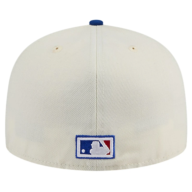 Men's New Era Cream Texas Rangers Cooperstown Collection Chrome 59FIFTY Fitted Hat