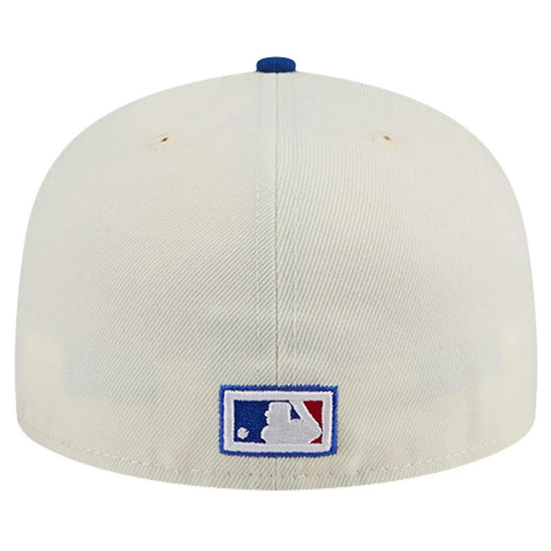Men's New Era Cream Texas Rangers Cooperstown Collection Chrome 59FIFTY Fitted Hat