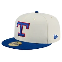 Men's New Era Cream Texas Rangers Cooperstown Collection Chrome 59FIFTY Fitted Hat