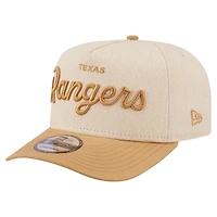 Men's New Era  Cream Texas Rangers Herringbone 9FIFTY A-Frame Snapback Hat