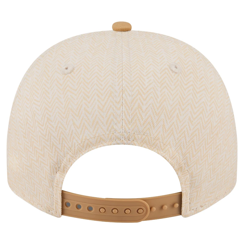Men's New Era Cream Texas Rangers Herringbone 9FIFTY A-Frame Snapback Hat