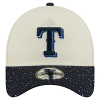Men's New Era  Cream Texas Rangers Speckle A-Frame 9FORTY Adjustable Hat