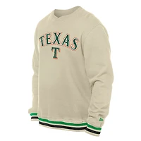 Sweat-shirt à capuche en sergé crème Texas Rangers pour homme New Era