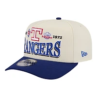 Men's New Era Cream Texas Rangers Throwback Tri-Hit A-Frame 9FIFTY Adjustable Hat