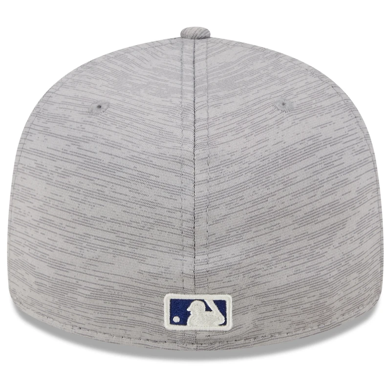 Casquette ajustée 59FIFTY à profil bas Texas Rangers 2024 Clubhouse New Era pour homme, grise