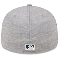 Casquette ajustée 59FIFTY à profil bas Texas Rangers 2024 Clubhouse New Era pour homme, grise