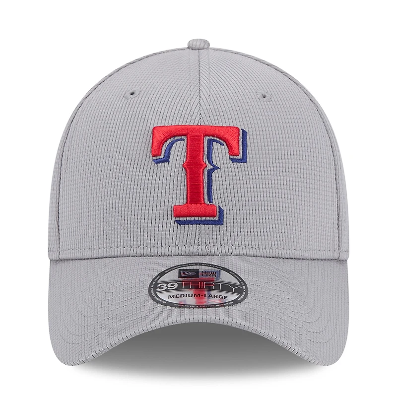 Casquette flexible Active Pivot 39THIRTY des Texas Rangers New Era pour hommes, grise