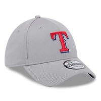 Casquette flexible Active Pivot 39THIRTY des Texas Rangers New Era pour hommes, grise