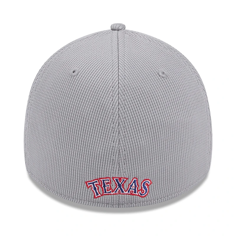 Casquette flexible Active Pivot 39THIRTY des Texas Rangers New Era pour hommes, grise