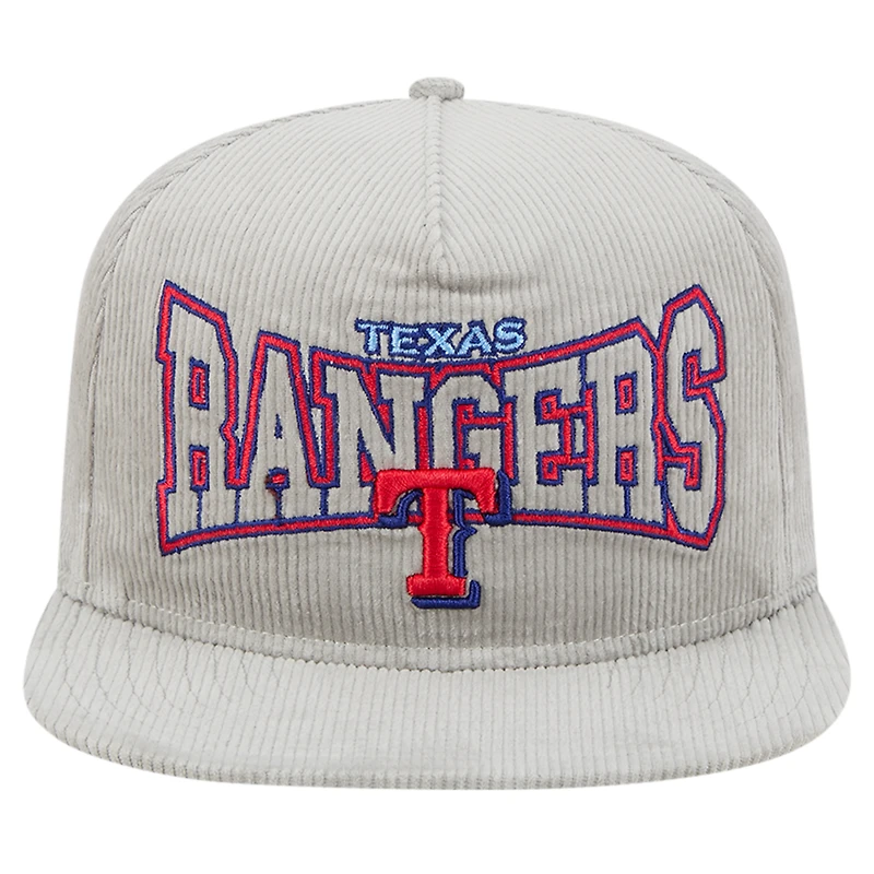 Casquette de golf à visière snapback Texas Rangers grise New Era pour homme