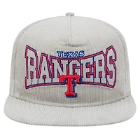 Men's New Era Gray Texas Rangers Corduroy Golfer Snapback Hat