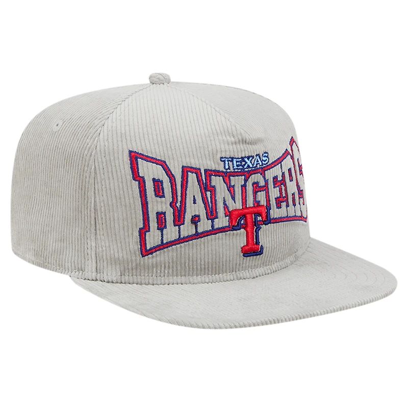 Casquette de golf à visière snapback Texas Rangers grise New Era pour homme