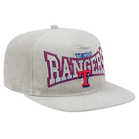 Casquette de golf à visière snapback Texas Rangers grise New Era pour homme