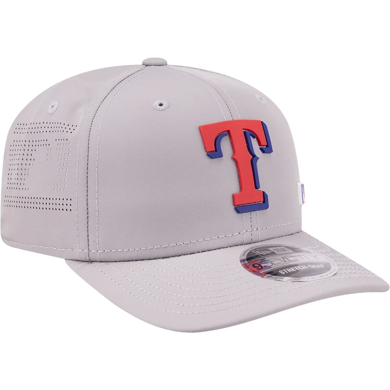 Men's New Era Gray Texas Rangers Laser Perforated 9SEVENTY Adjustable Hat